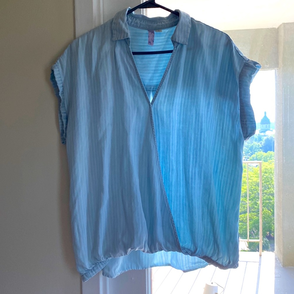 Light blue top